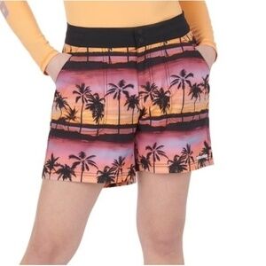 SEA-DOO Womens Tropical Sunset Classic 6 Boardshorts Black Size XL NWT